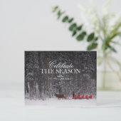 雪に覆われた森を通ってそりは乗る ポストカード (スタンド正面)