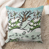 雪に覆われた森 –  クッション (ブランケット)