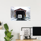 雪に覆われた橋 ポスター (ホームオフィス)