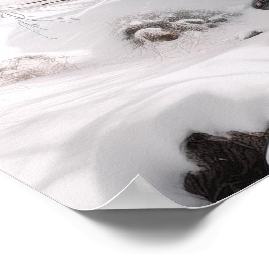 雪に覆われた橋 ポスター (角)