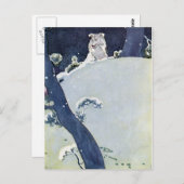 雪に覆われた犬 ポストカード (正面/裏面)