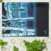 雪に覆われた狼 キッチンタオル (折り畳み)