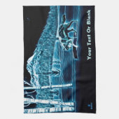 雪に覆われた狼 キッチンタオル (縦)