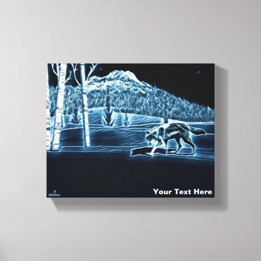雪に覆われた狼 キャンバスプリント (正面)
