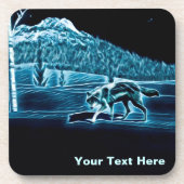 雪に覆われた狼 コースター (正面)