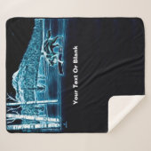 雪に覆われた狼 シェルパブランケット (正面(横))