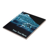 雪に覆われた狼 タイル (側面)