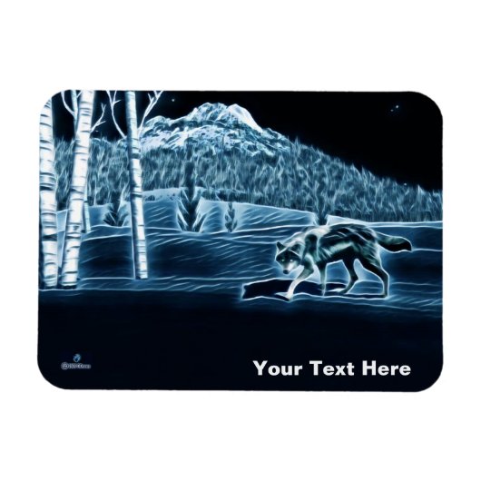 雪に覆われた狼 マグネット (横)