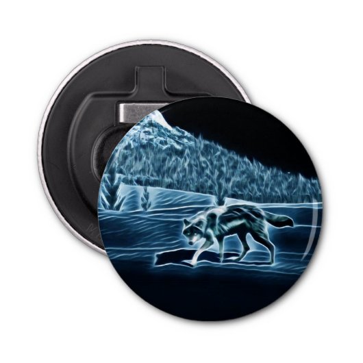 雪に覆われた狼 栓抜き (正面)