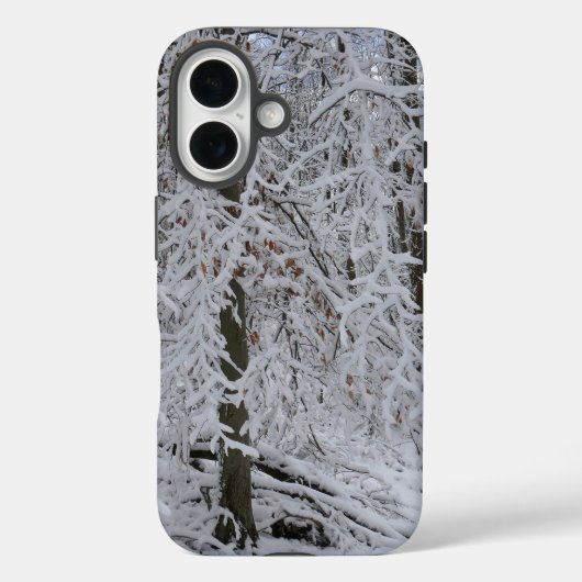 雪に覆われた白樺の樹冠 Case-Mate iPhoneケース (裏面)