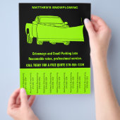 雪に覆われた短冊引裂きビジネスフライヤー チラシ (手)