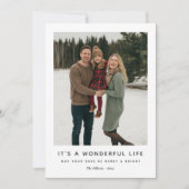 雪に覆われた素晴らしいクリスマスの家族の写真 シーズンカード (正面)