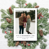 雪に覆われた素晴らしいクリスマスの家族の写真 シーズンカード