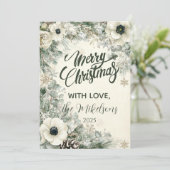 雪に覆われた緑の素朴クリスマス シーズンカード (スタンド正面)