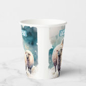 雪に覆われた羊 – 誕生日パーティー –  紙コップ (右)