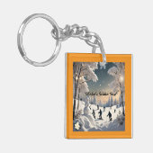 「雪に覆われた至福」 キーホルダー (正面左)