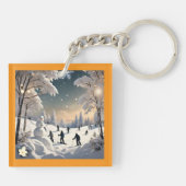 「雪に覆われた至福」 キーホルダー (裏面)