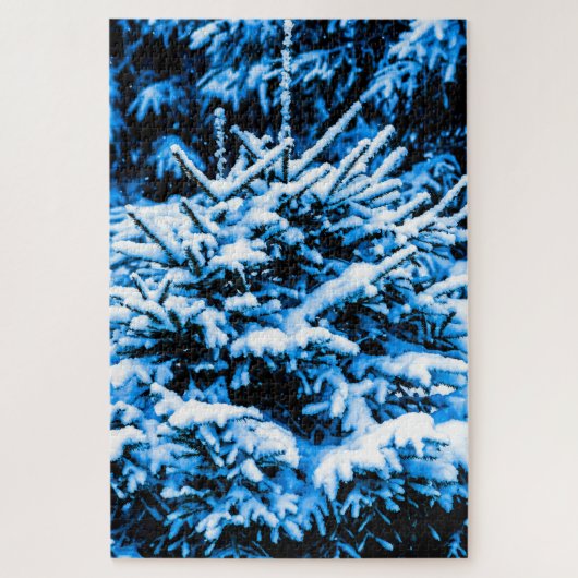 雪に覆われた若松 ジグソーパズル (縦)