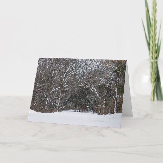 雪に覆われた道路の絵画的な冬のカード カード (正面)