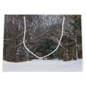 雪に覆われた道路パインタリー ラージペーパーバッグ (正面)
