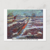 雪に覆われた野原アールズバイヴィンセントヴァンゴッホ ポストカード (正面)