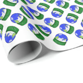 雪に覆われた雪の球体 ラッピングペーパー (ロールコーナー)