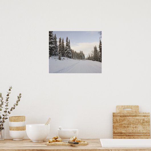 雪に覆われた風景 ポスター (キッチン)
