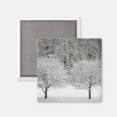 雪に覆われた風景 マグネット (正面/裏面)