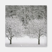 雪に覆われた風景 マグネット (正面)