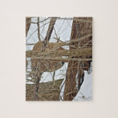 雪に覆われた鹿 ジグソーパズル (縦)