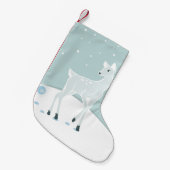 雪に覆われた鹿 スモールクリスマスストッキング (正面 (吊り時))