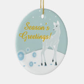 雪に覆われた鹿 セラミックオーナメント (右)