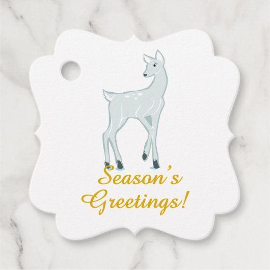 雪に覆われた鹿 フェイバータグ (正面)