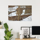 雪に覆われた鹿 ポスター (ホームオフィス)