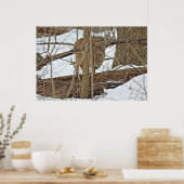 雪に覆われた鹿 ポスター (キッチン)