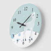 雪に覆われた鹿 ラージ壁時計 (傾斜)