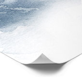 雪に覆われた | 冬の水の色結婚の歓迎サイン ポスター (角)