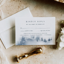 雪に覆われた |食事の選択RSVPカード 出欠カード