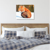 雪に赤いキツネ |ユーコン キャンバスプリント (インサイチュ (寝室))