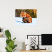 雪に赤いキツネ |ユーコン ポスター (ホームオフィス)