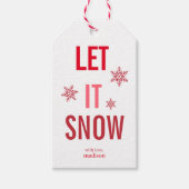 雪に赤いクリスマス ギフトタグ (正面)