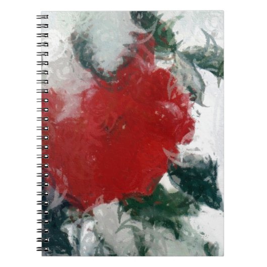 雪に赤いバラ ノートブック (正面)