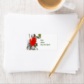 雪に赤いバラ ラベル (インサイチュ)