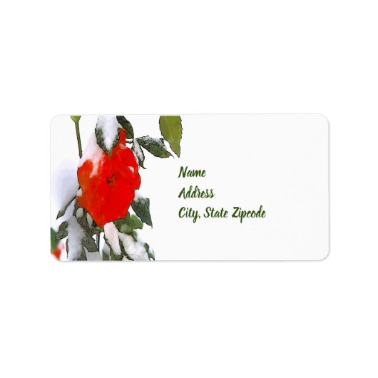 雪に赤いバラ ラベル (正面)