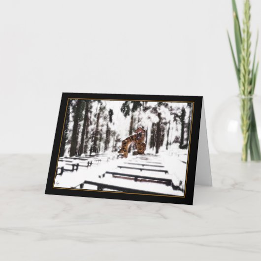 雪に輝くカードの森のチャペル シーズンカード (正面)