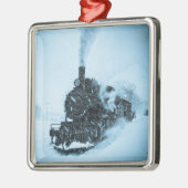 雪に閉じ込められた機関車 メタルオーナメント (左)