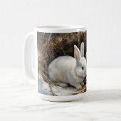 雪に隠れたかわいいウサギたち|過去記事 コーヒーマグカップ (正面左)