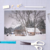 雪に隠れた冬舎 薄葉紙 (クラフト)