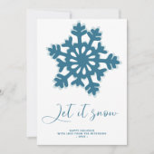 雪に非写真のスノーフレークHappy Holidays シーズンカード (正面)