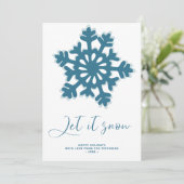 雪に非写真のスノーフレークHappy Holidays シーズンカード (スタンド正面)